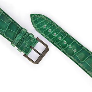 Apple Watch Band, carré d'alligator, vert brillant, AB44-c