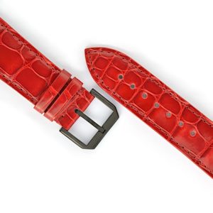 Apple Watch Strap, Alligator Square, Shiny Crimson, AB20-c